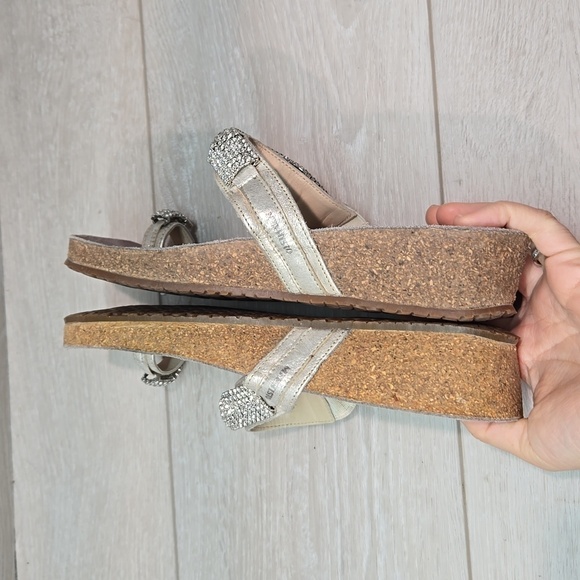 Mephisto Women Crysta Loop Toe l Beads Wedge Sandals shoes sz 39/9 - Picture 10 of 14